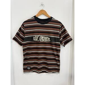 Lurking Class Striped Skull Graphic Tee Size Small